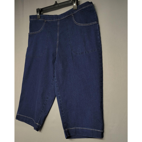 Just My Size Capri Pants Womens 2X Blue Denim Pull On Elastic Waist Stretch NWOT - Picture 8 of 14